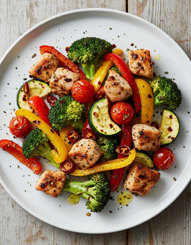 Spicy Turkey & Veggie Roasted Bites