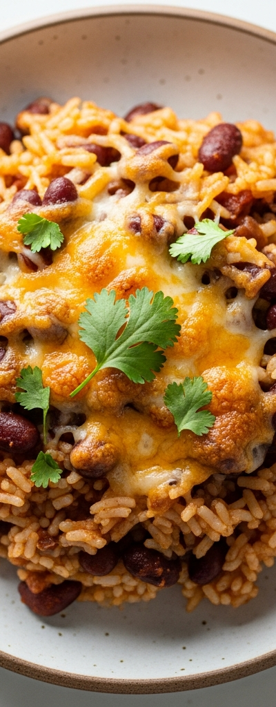 Cheesy Kidney Bean and Rice Skillet