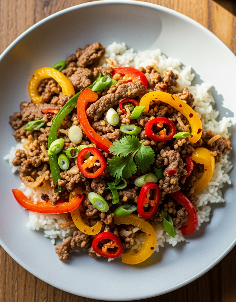 Spicy Beef and Rice Skillet