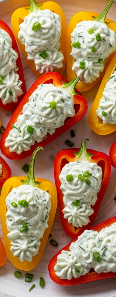 Cream Cheese & Herb Stuffed Mini Bell Peppers