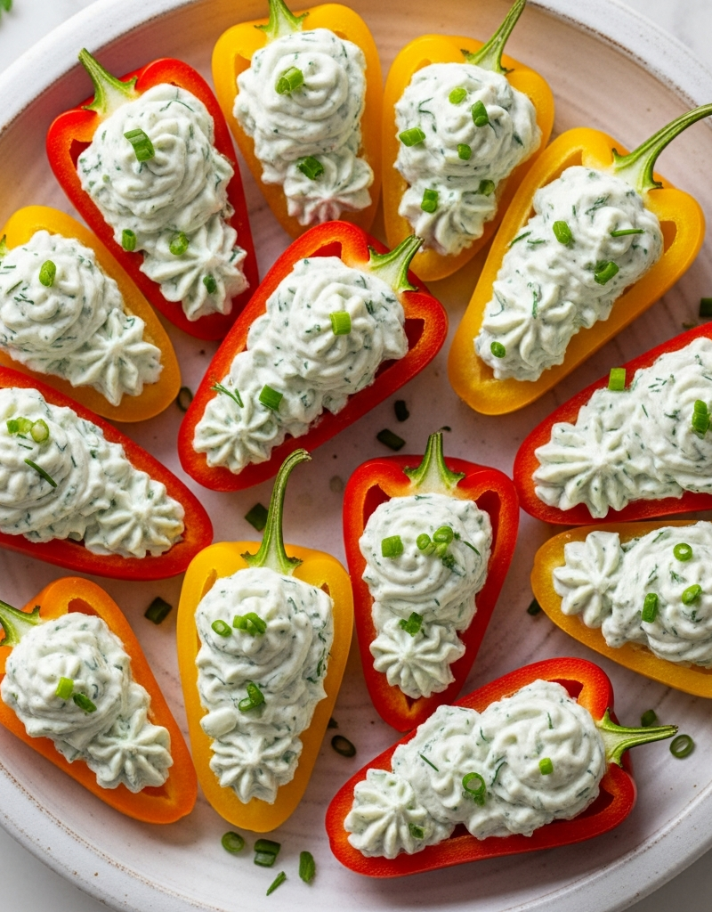 Cream Cheese & Herb Stuffed Mini Bell Peppers