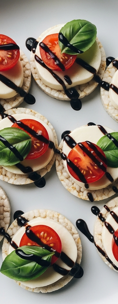 Caprese Rice Cake Snacks