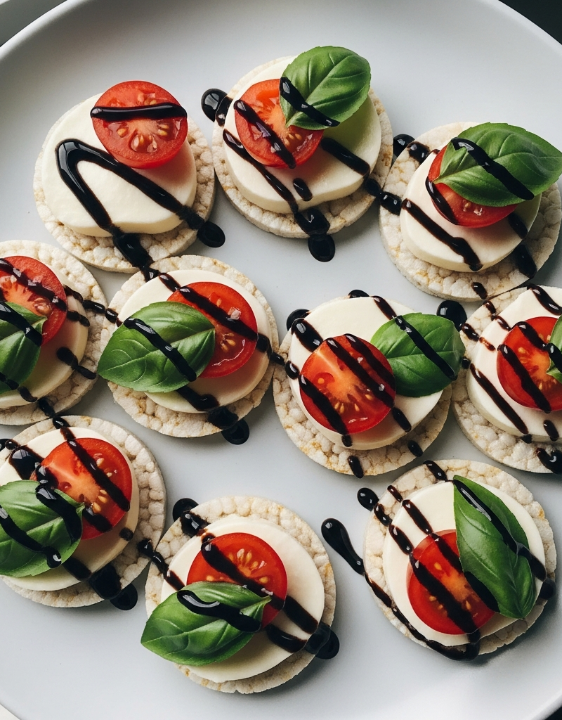 Caprese Rice Cake Snacks