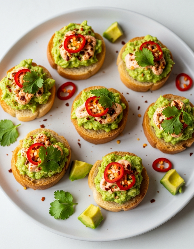 Spicy Avocado Toast Bites