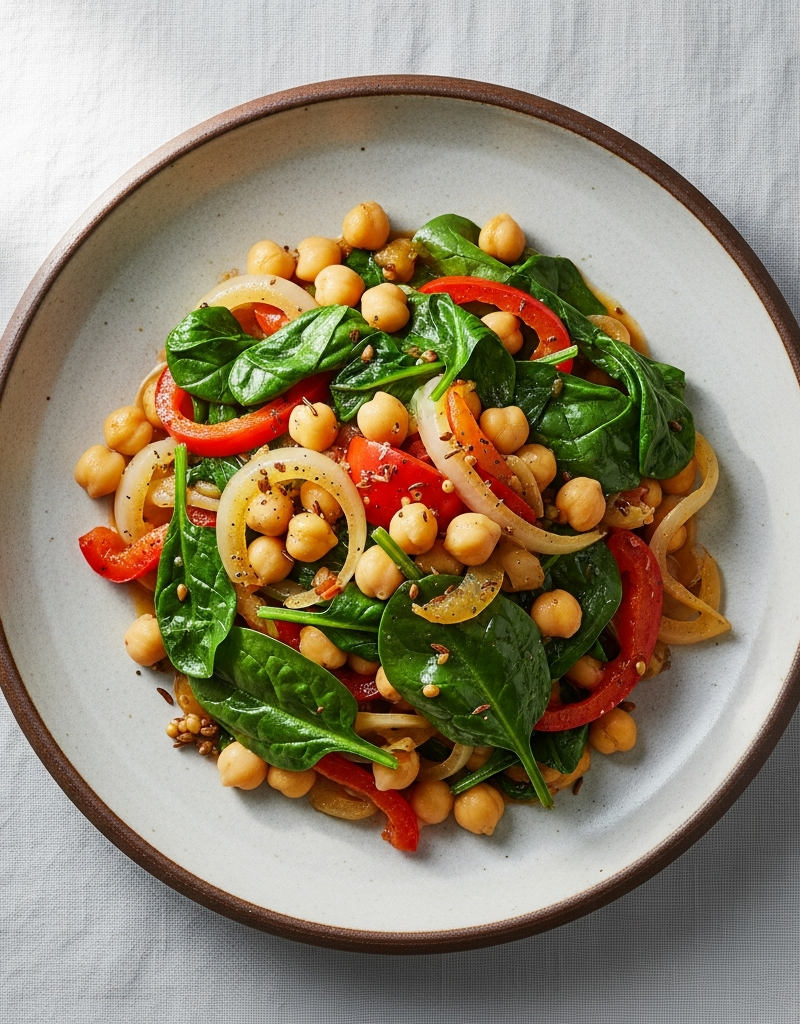 Chickpea and Spinach Stir-fry