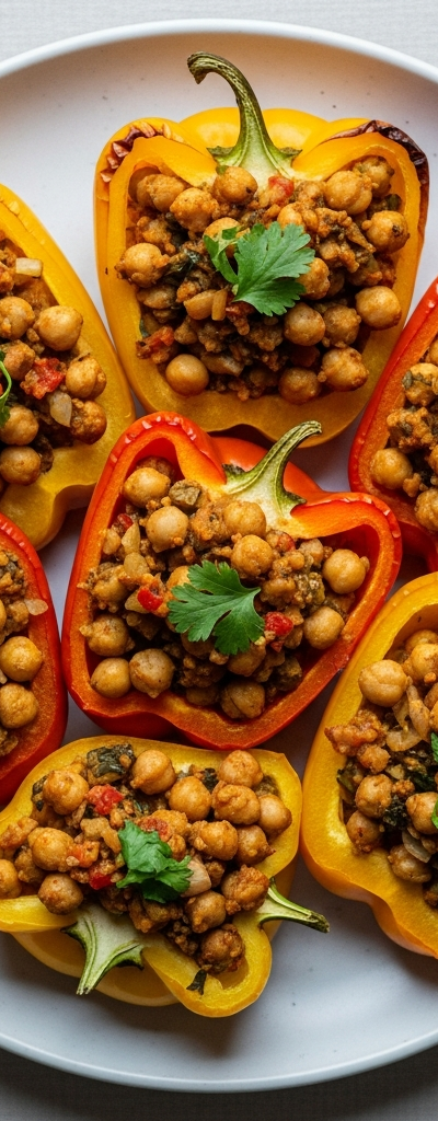 Chickpea Stuffed Bell Peppers