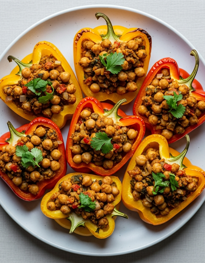 Chickpea Stuffed Bell Peppers