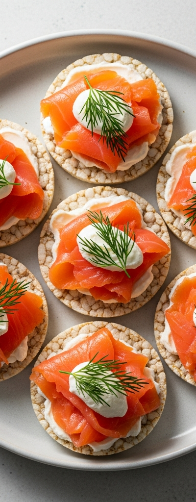 Savory Smoked Salmon Rice Cake Toppers