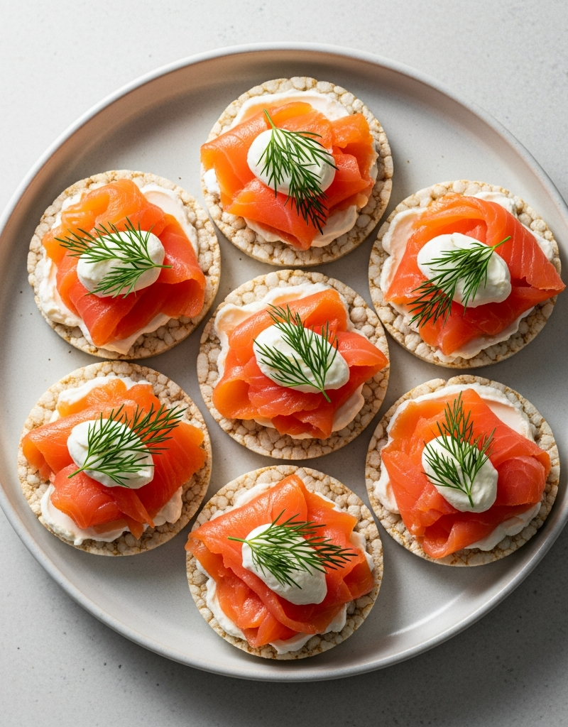 Savory Smoked Salmon Rice Cake Toppers