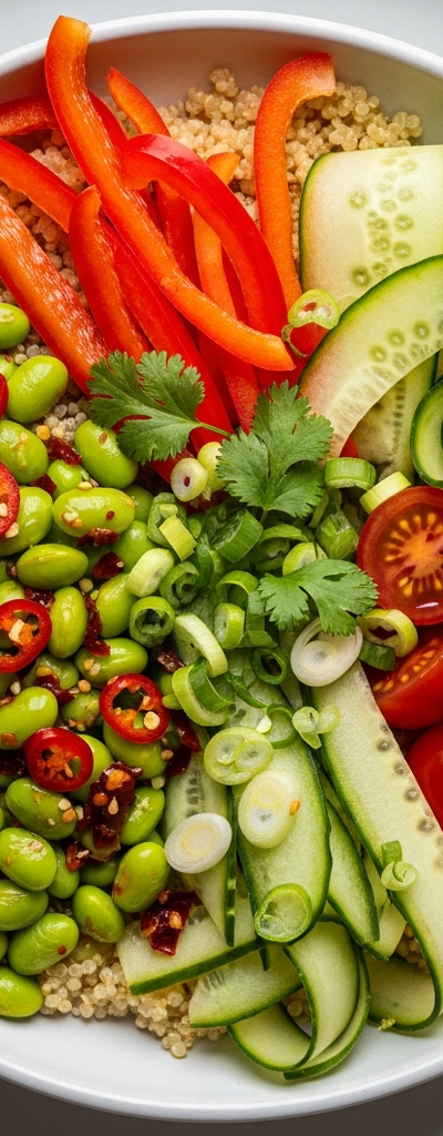 Spicy Edamame and Quinoa Bowl