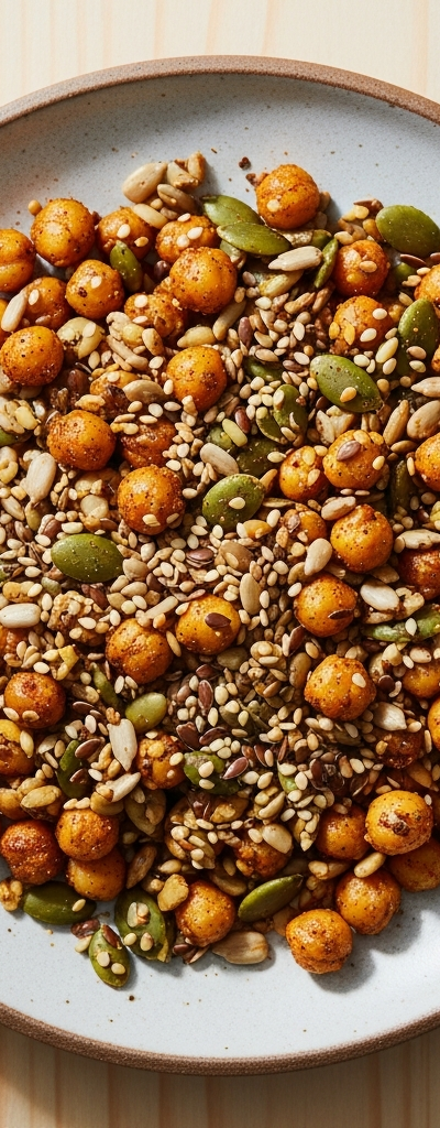 Crunchy Spiced Chickpea and Seed Mix