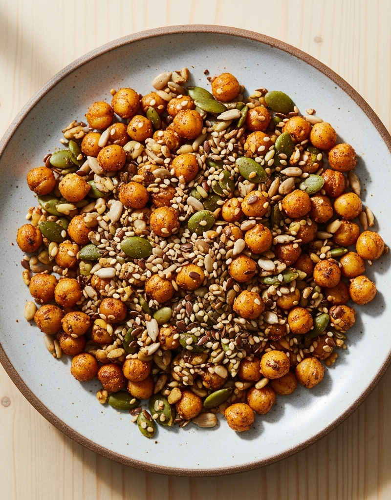 Crunchy Spiced Chickpea and Seed Mix