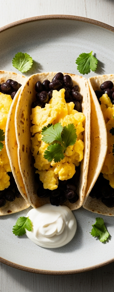 Egg and Black Bean Breakfast Tacos