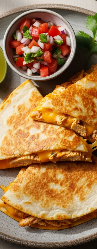 Chicken and Cheese Quesadillas