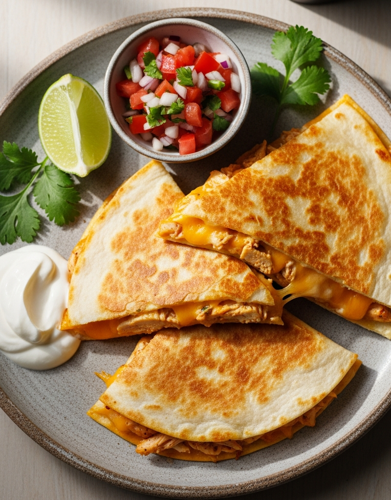 Chicken and Cheese Quesadillas