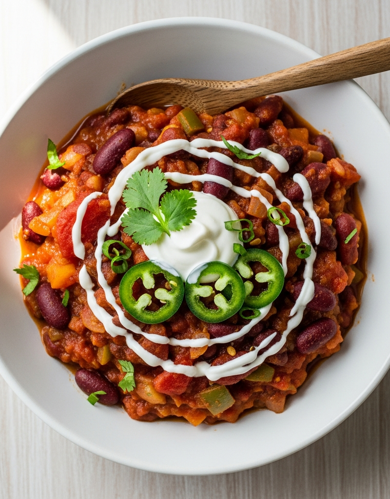 Quick High-Protein Vegan Kidney Bean Chili