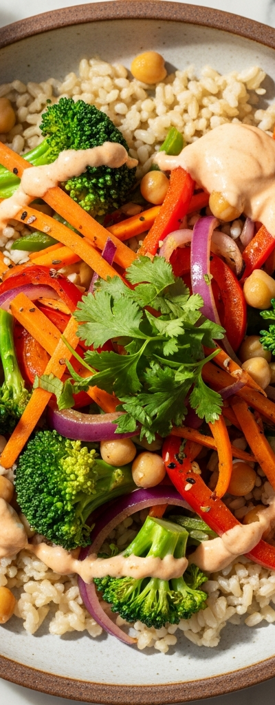 Spicy Chickpea and Brown Rice Stir-Fry