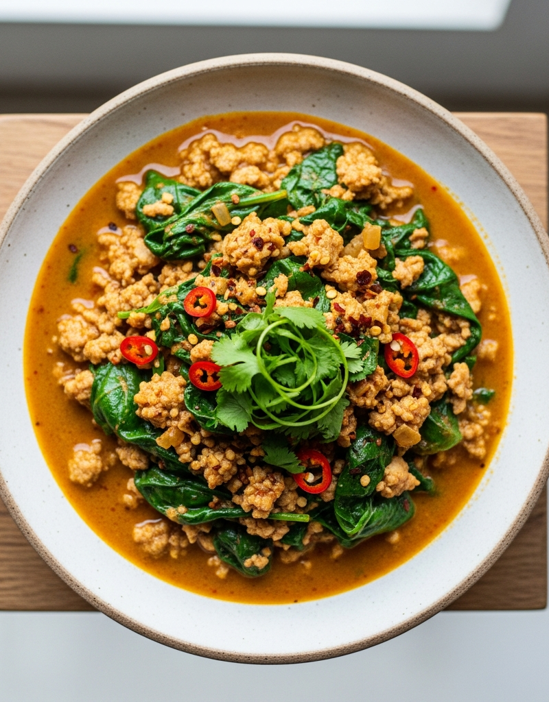 Spicy Turkey and Spinach Curry