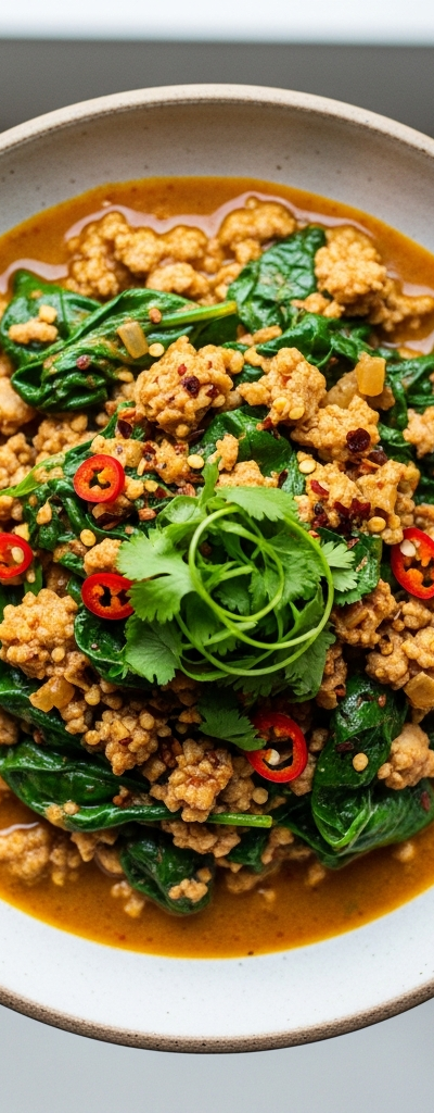 Spicy Turkey and Spinach Curry
