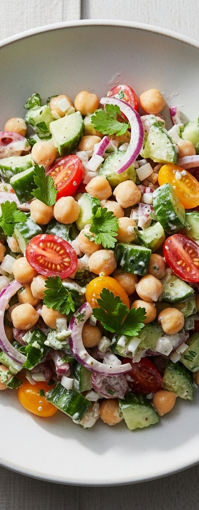 Quick Gut-Friendly Chickpea Salad Bowl