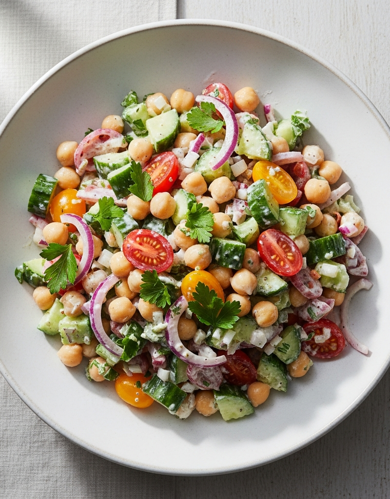 Quick Gut-Friendly Chickpea Salad Bowl