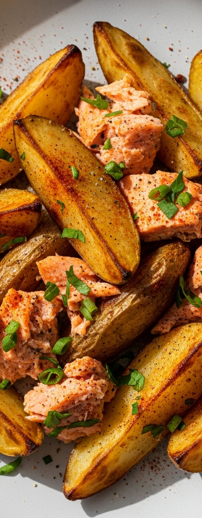 Crispy Salmon Potato Wedges