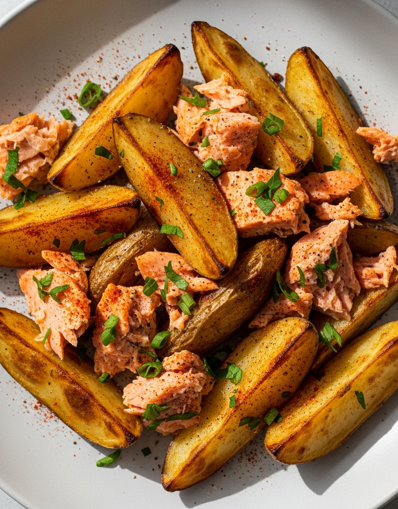 Crispy Salmon Potato Wedges