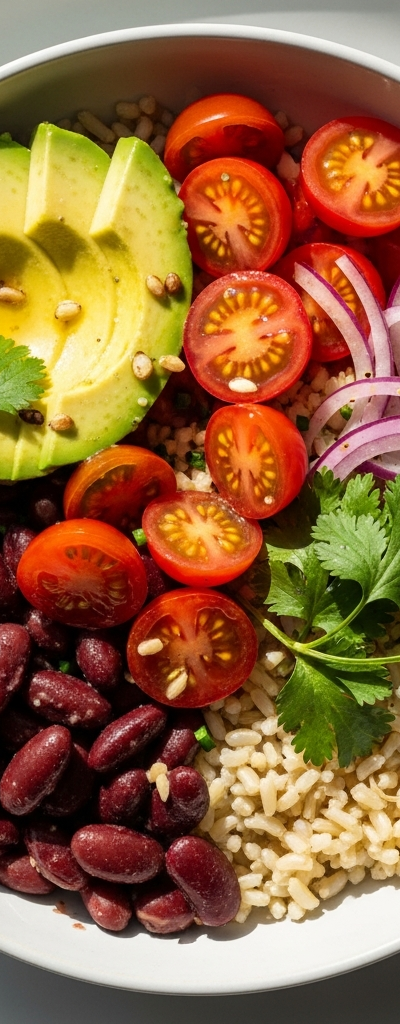 Quick Vegan Kidney Bean Grain Bowl