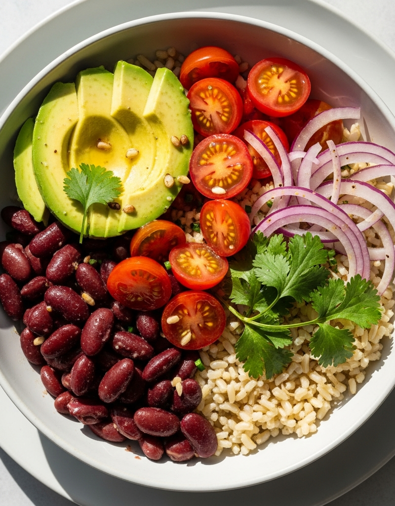 Quick Vegan Kidney Bean Grain Bowl