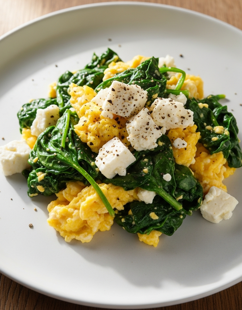 Spinach and Feta Scramble
