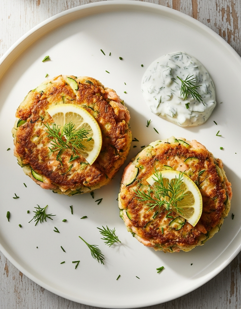 Salmon Fritter Patties with Zucchini