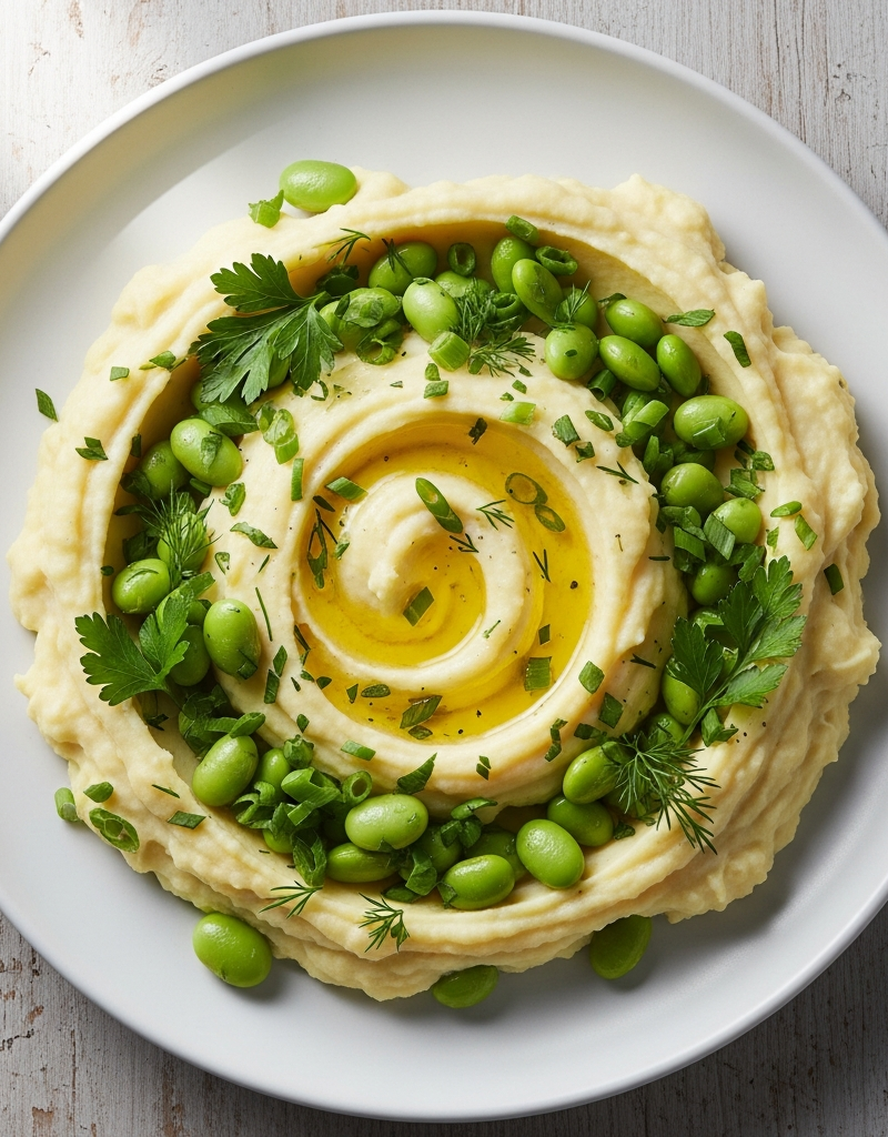 Edamame Herb Mashed Potatoes