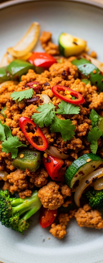 Spicy Soy Mince Vegetable Hash