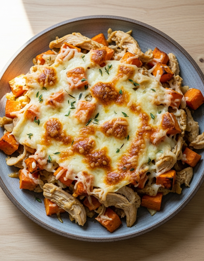 Roasted Sweet Potato and Chicken Casserole