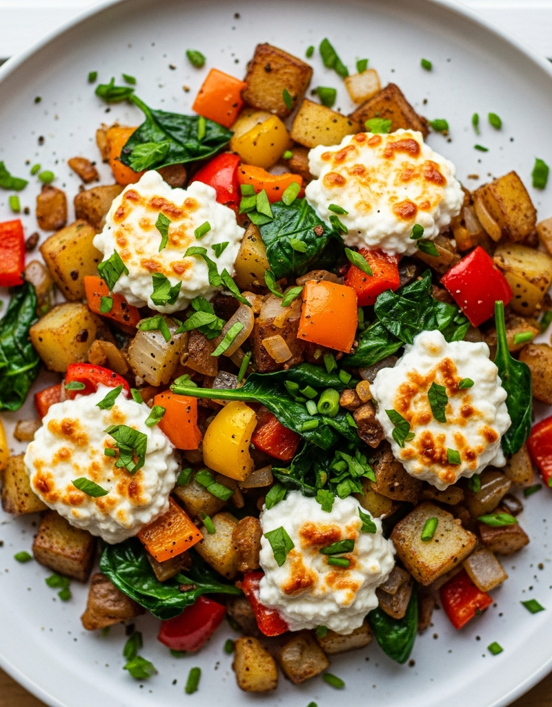 Cottage Cheese and Veggie Skillet Hash