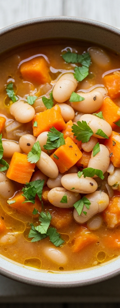Hearty Sweet Potato and White Bean Soup