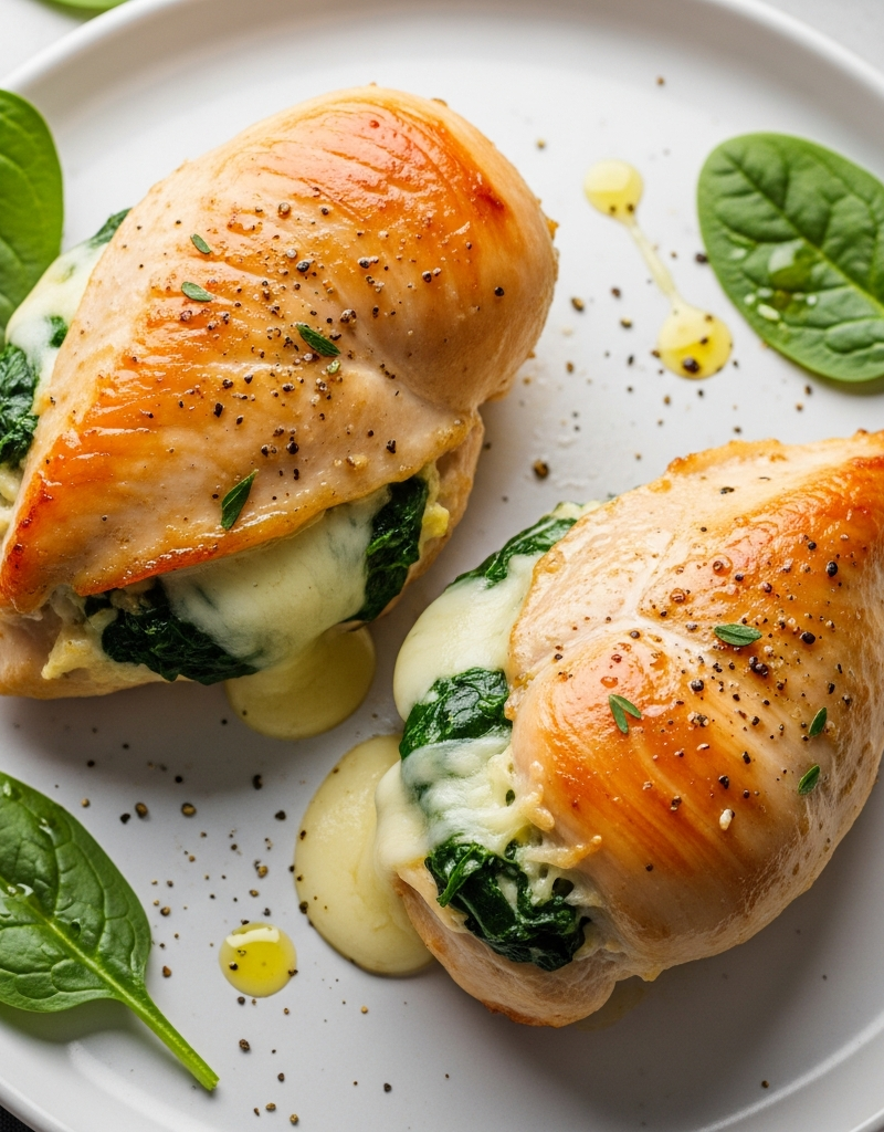 Spinach and Cheese Stuffed Chicken Breasts