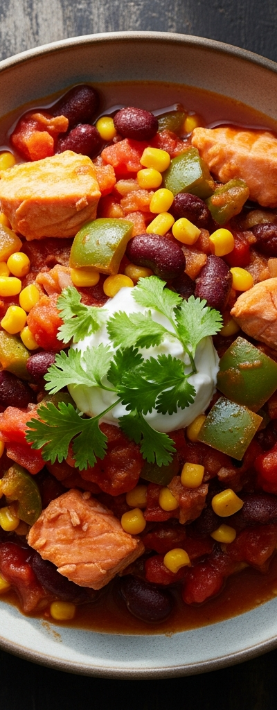 Spicy Canned Salmon Chili