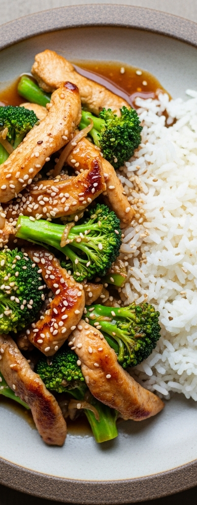Chicken Stir-Fry with Broccoli and Rice