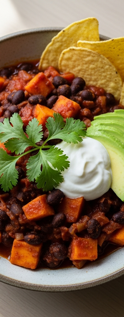 Vegan Sweet Potato and Black Bean Chili
