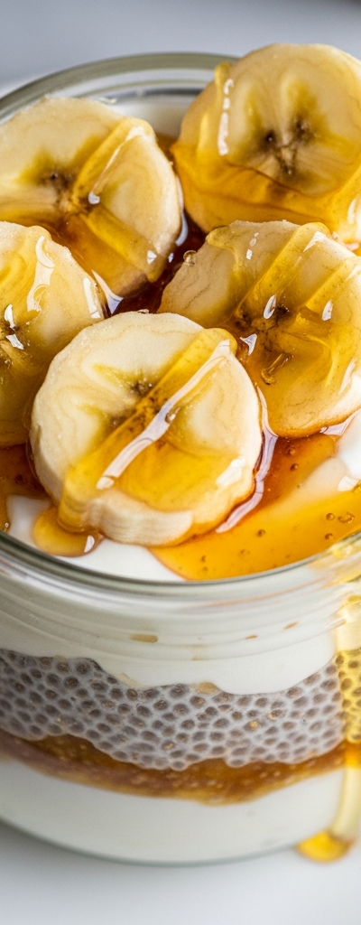 Layered Yogurt Chia Pots with Banana and Honey