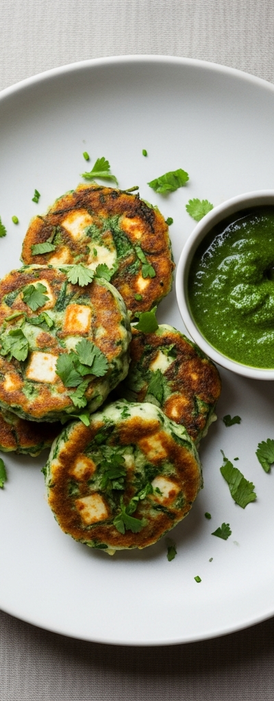 Paneer and Spinach Fritters