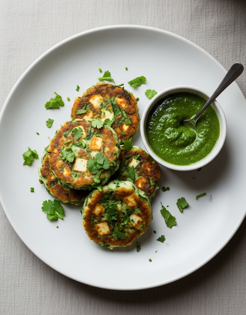 Paneer and Spinach Fritters
