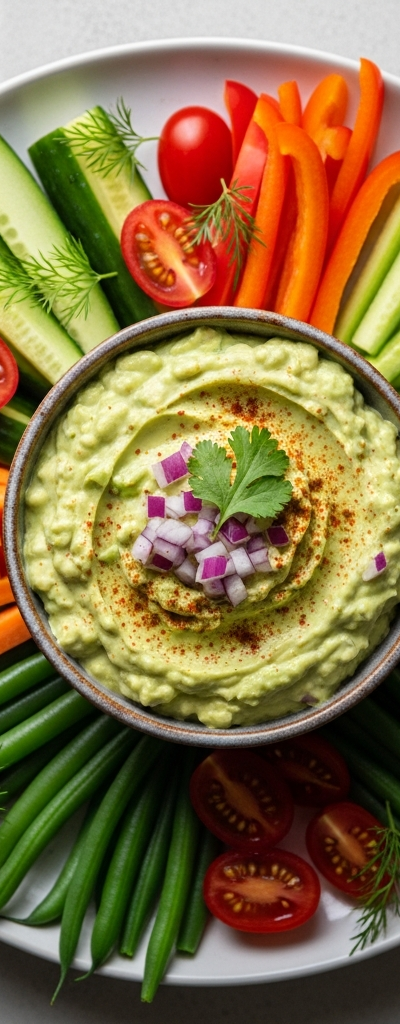 Creamy Avocado Tuna Dip with Veggie Sticks