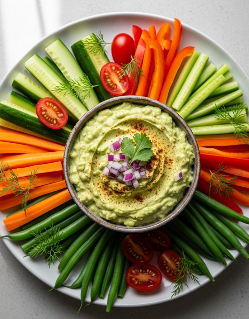 Creamy Avocado Tuna Dip with Veggie Sticks