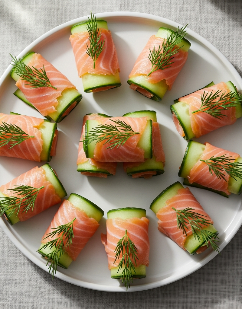 Keto Smoked Salmon Cucumber Wraps