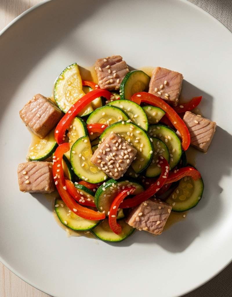 Tuna and Zucchini Stir-Fry