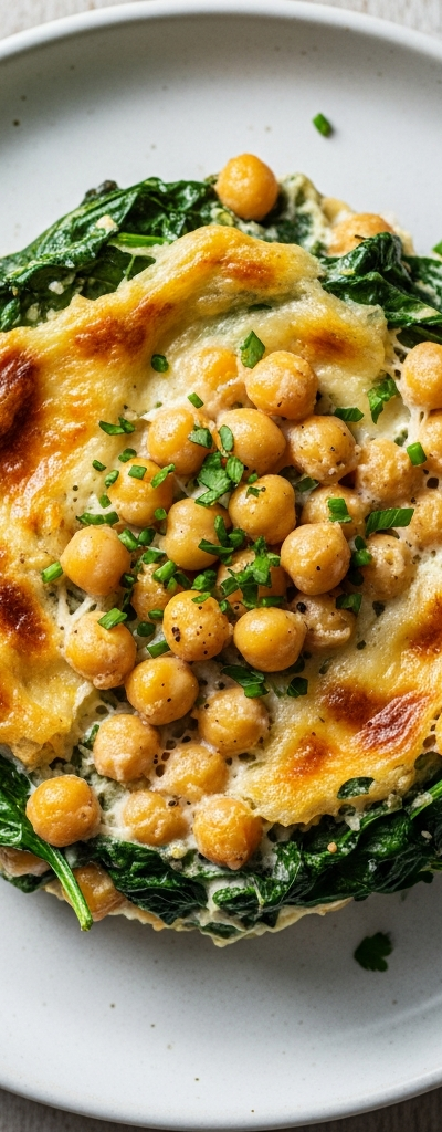 Chickpea and Spinach Gratin