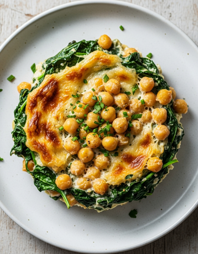 Chickpea and Spinach Gratin