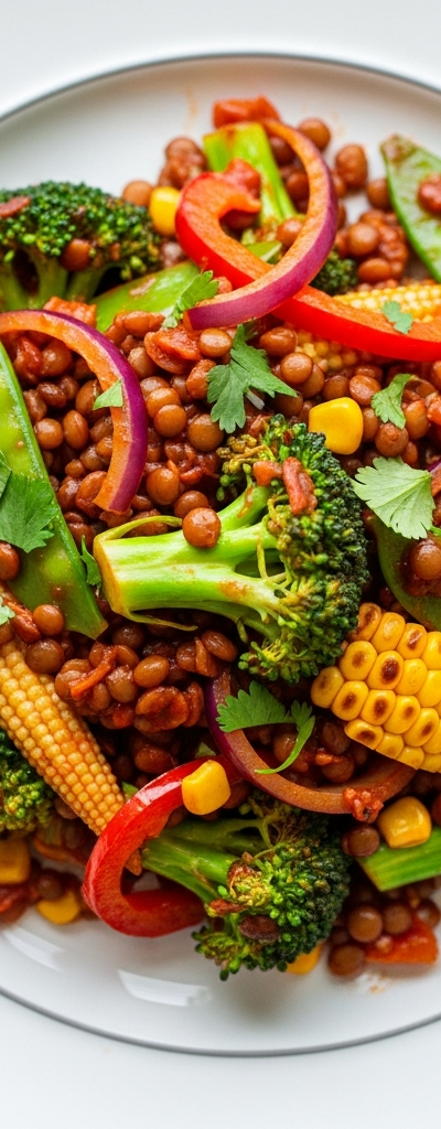 Spicy Lentil and Vegetable Stir-Fry